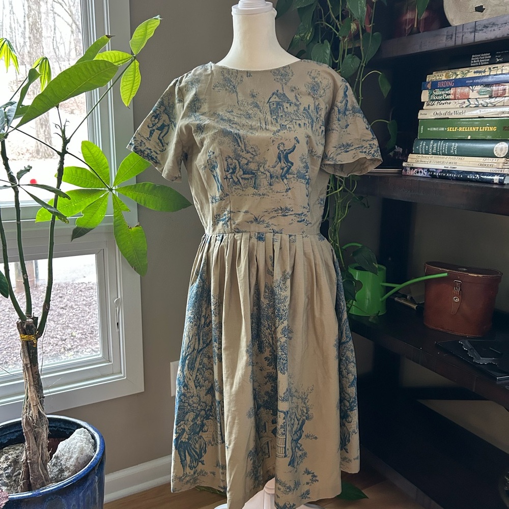 Cottagecore English China Print Dress